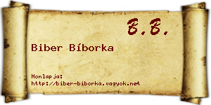 Biber Bíborka névjegykártya